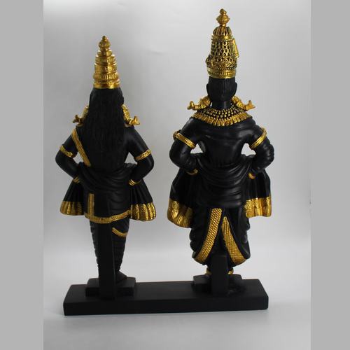 Vitthal Rukmini  statue in Black Gold color | Premium fibre material | attractive Panduranga murti for devotee